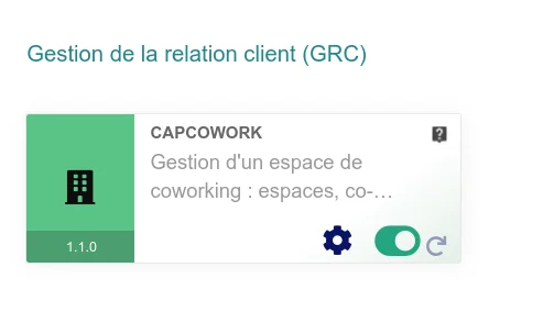 Page d'activation du module CapCowork