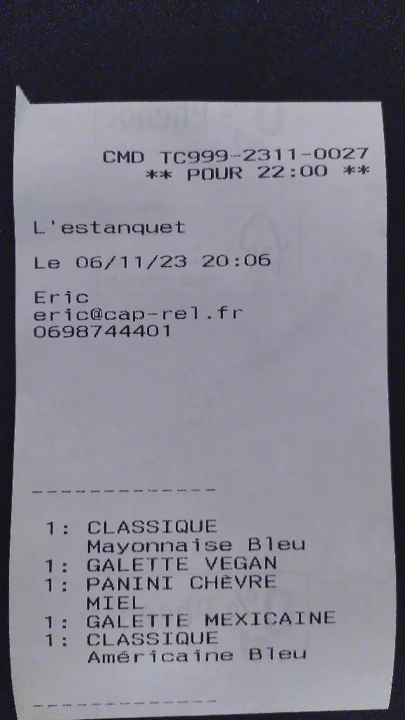 Ticket de préparation pour organiser la production