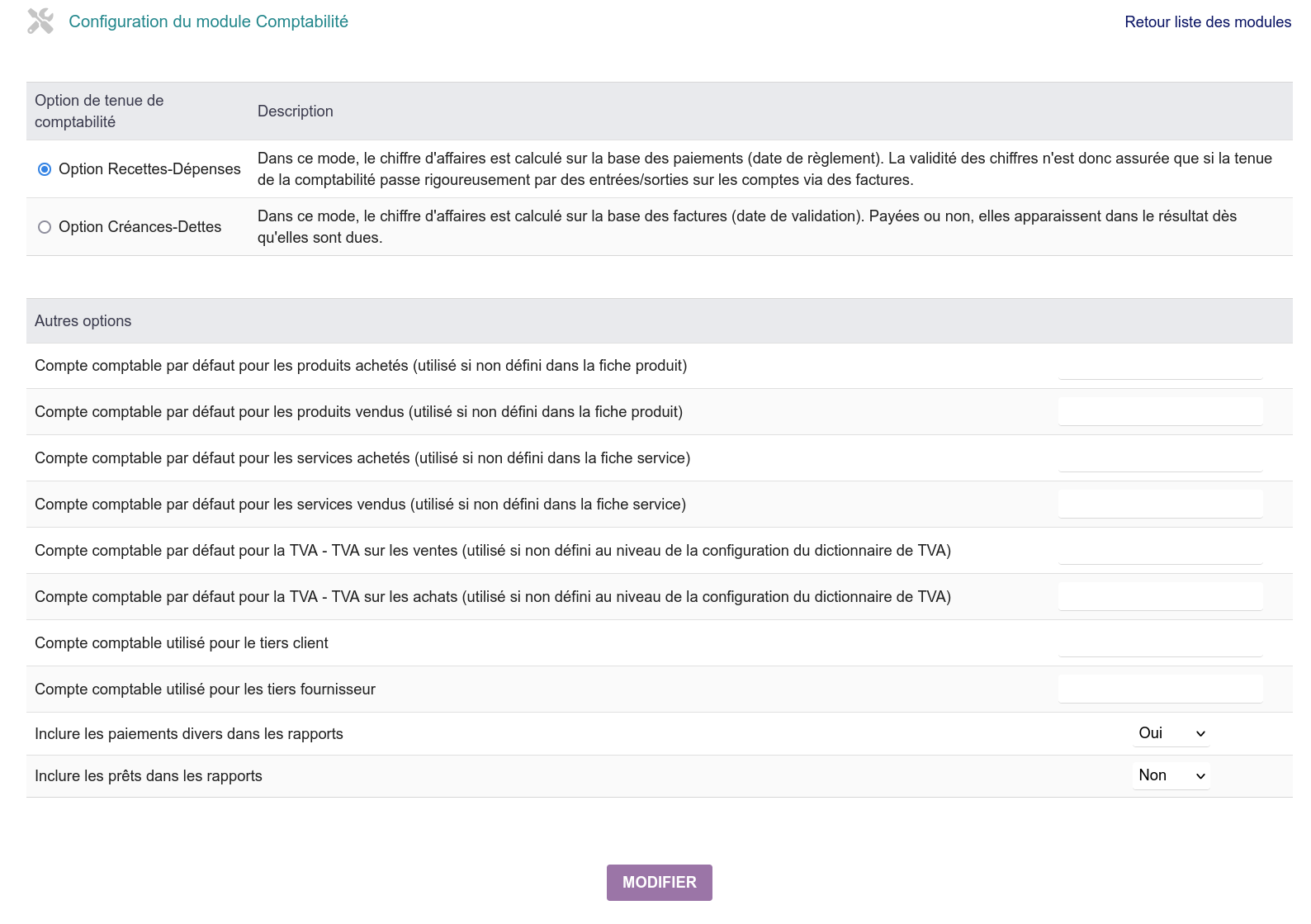 Complétez la configuration du module