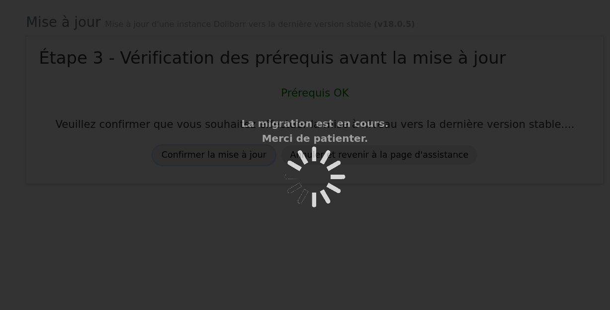 Mise à jour en cours