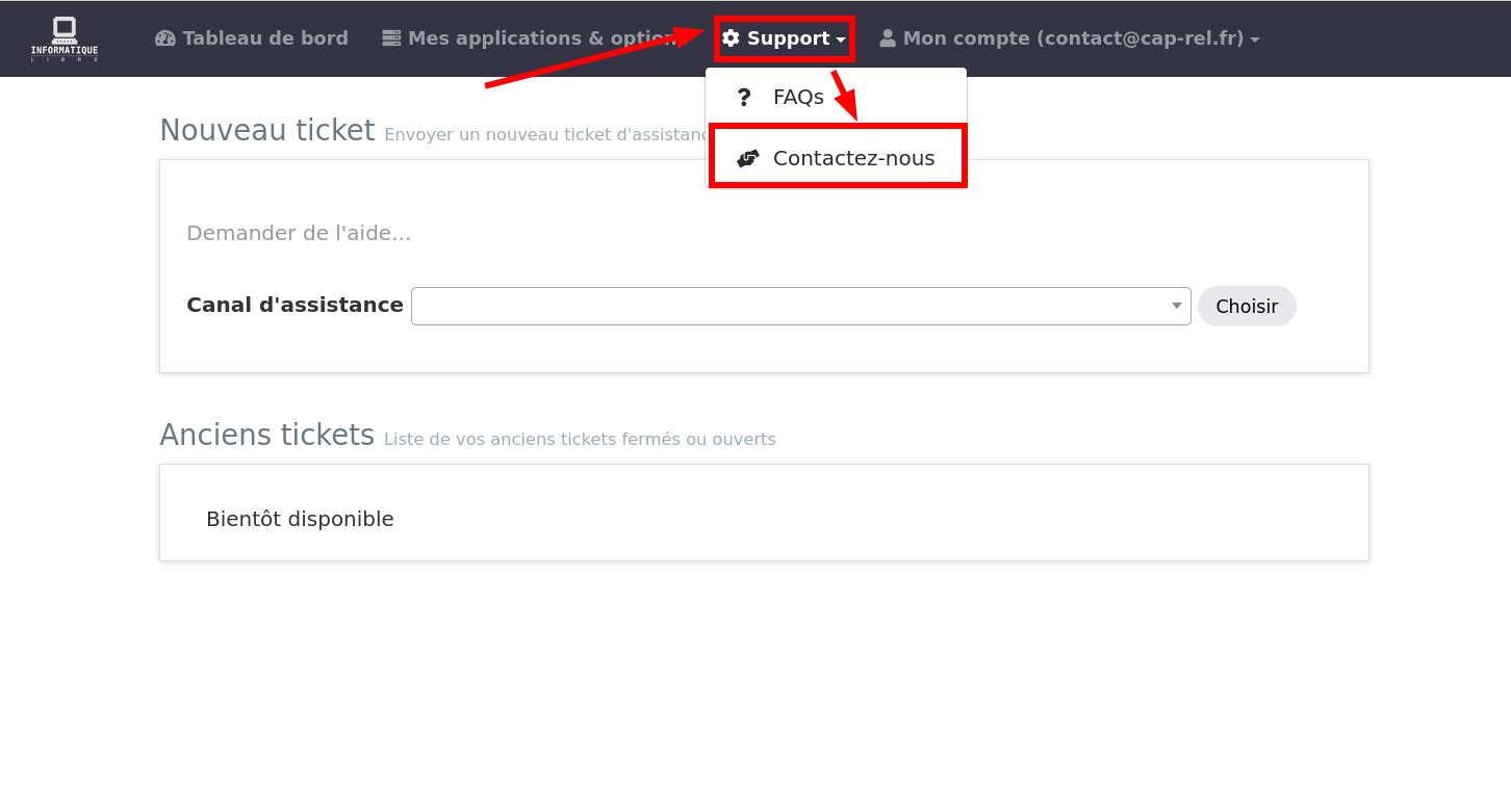 Support > Contactez-nous