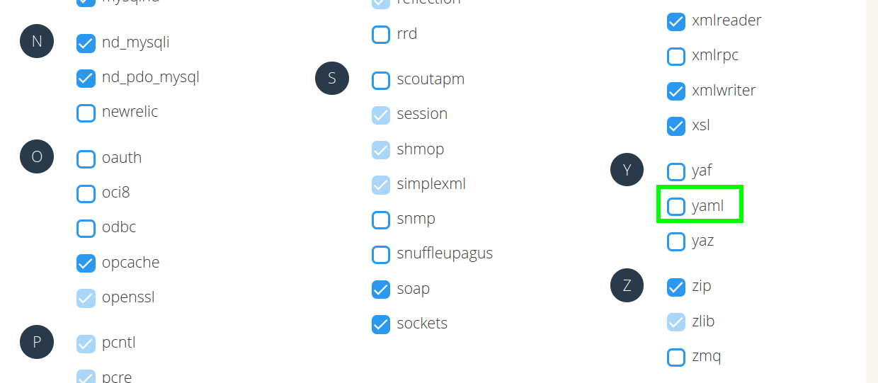 Activation du module YAML sur o2switch