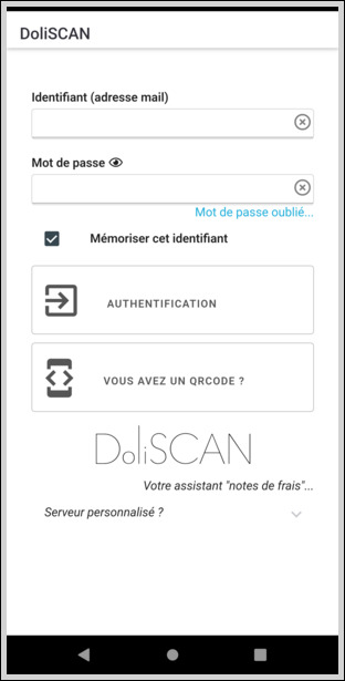 Authentification, regardez en bas de l'écran