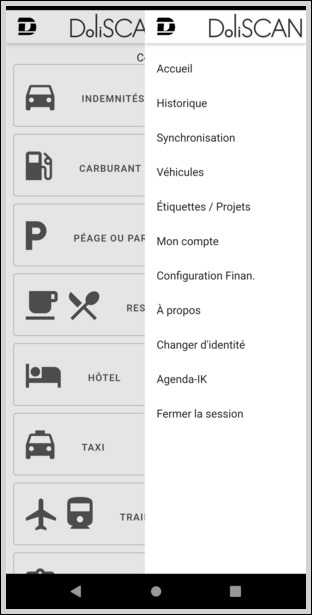 Ouvrez le menu à droite