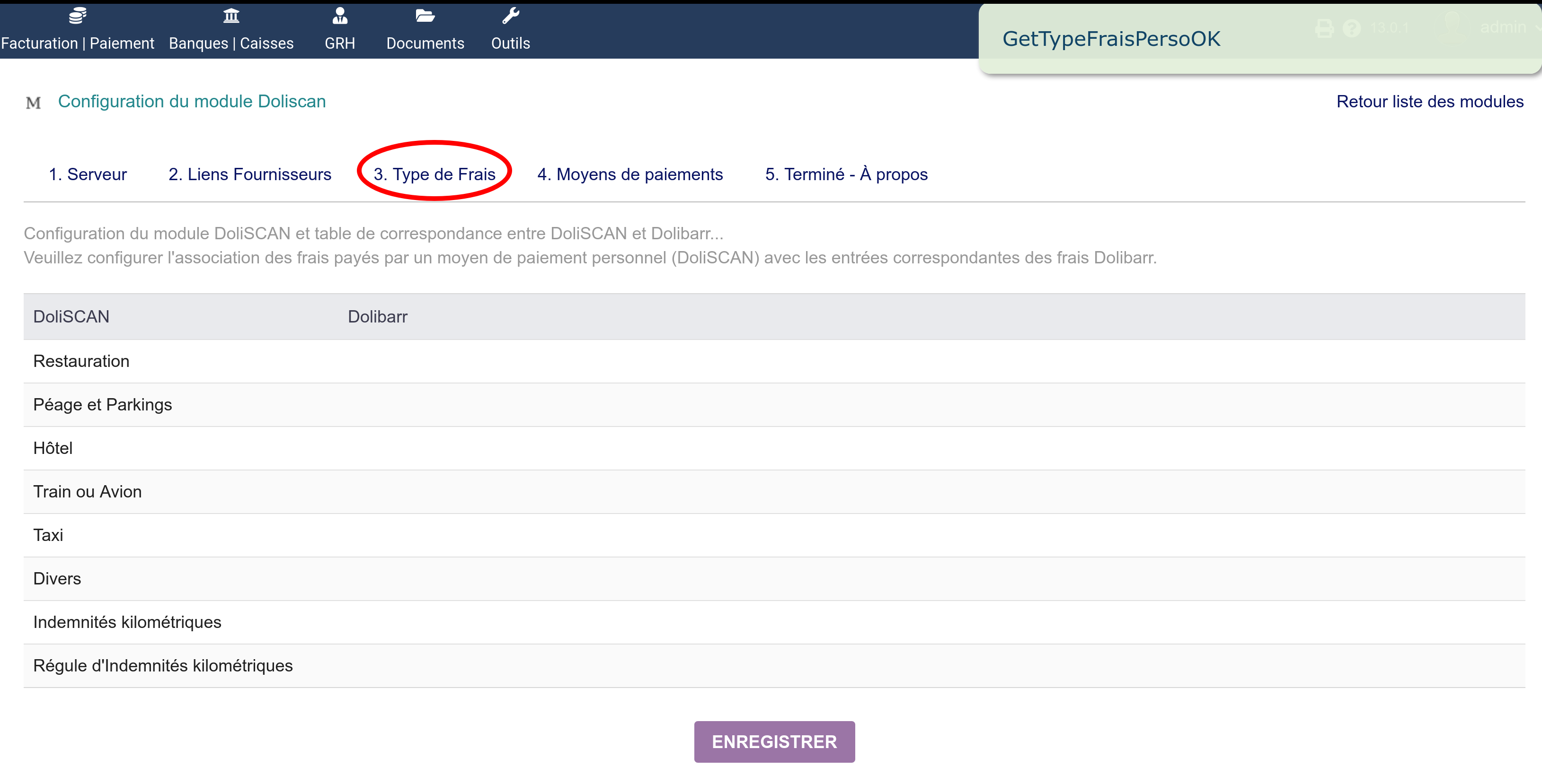Types de frais (suite)