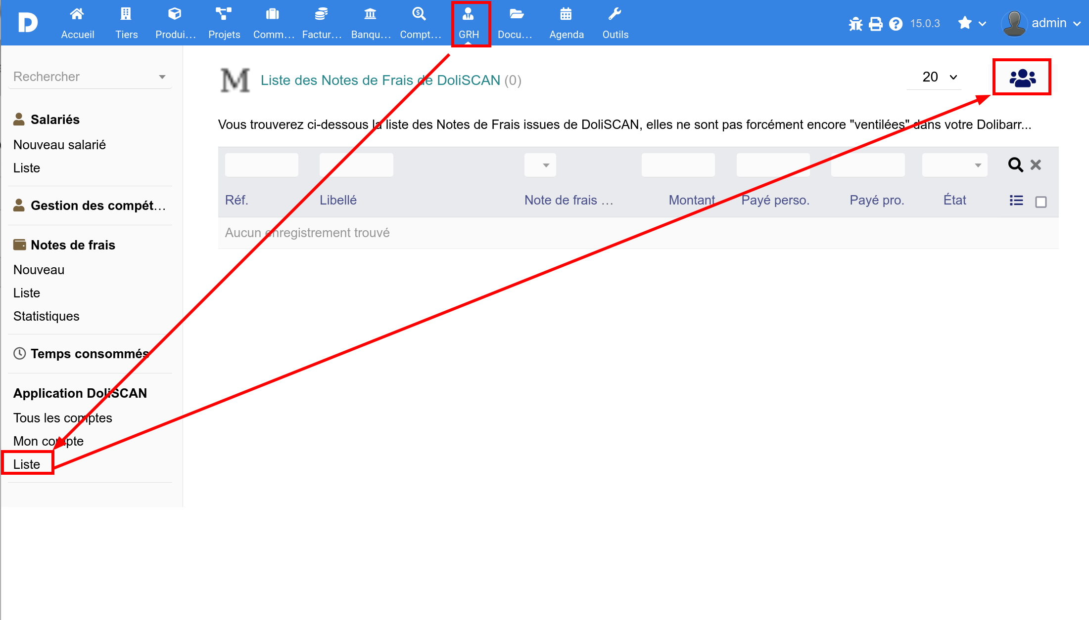 Synchroniser les notes de frais DoliSCAN