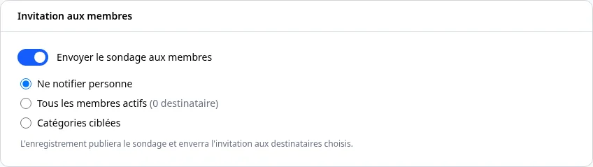 Le bloc d'invitation