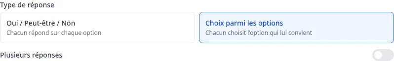 Le type "Choix parmi les options"