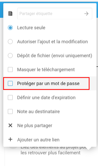 Protection par mot de passe