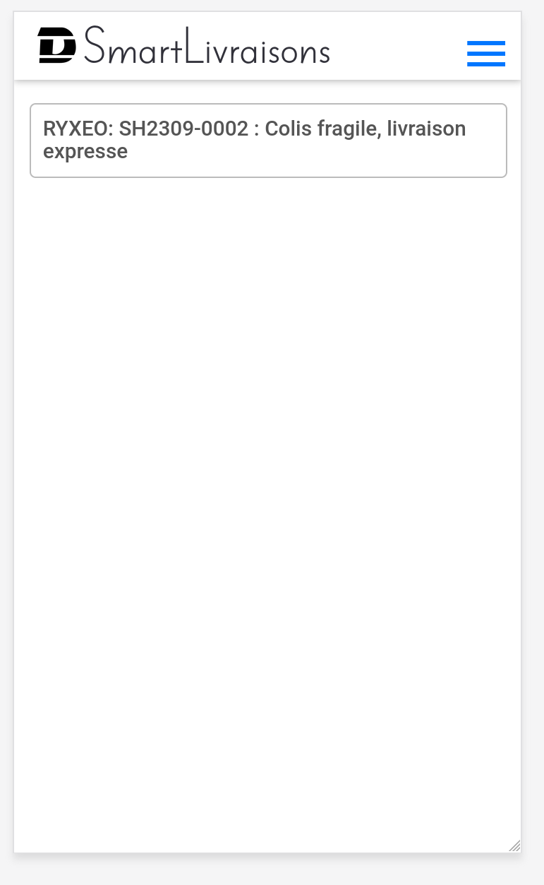 Liste des livraisons à effectuer sur le smartphone du livreur