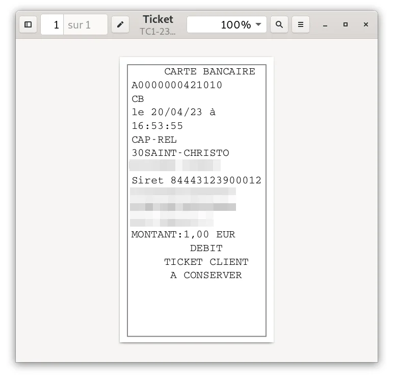 Ticket électronique CB au format PDF